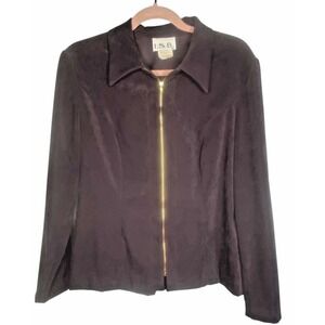 I.S.B. Women's‎ Suede like Full Zip Jacket Purple stretchy size 10 whimsygoth